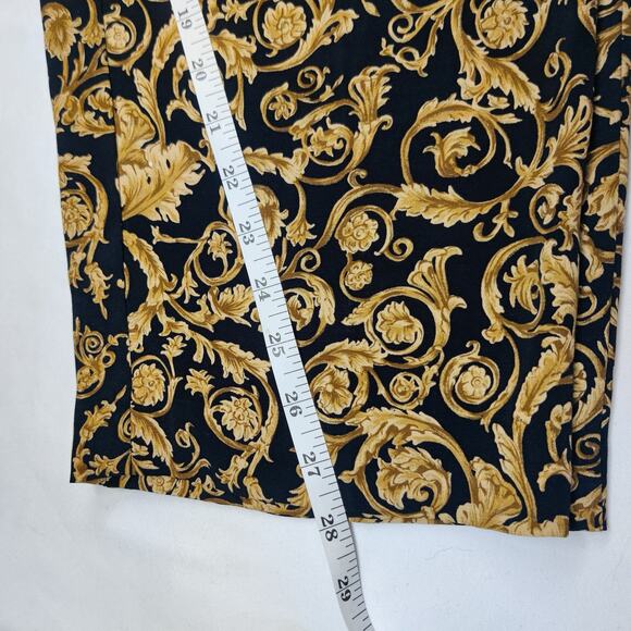 Vtg Josephine Chaus Pleated High Rise Gold Leaf Trousers 6 Regency Old Money - Picture 12 of 12